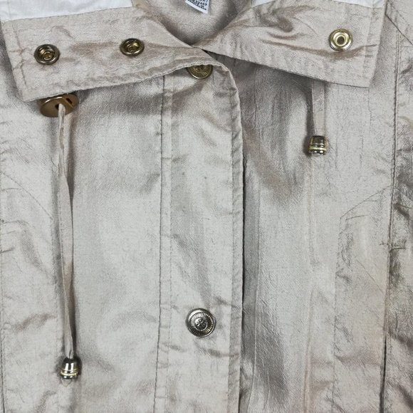 Outbrook Womens Jacket Windbreaker Gold Lightweight Snap Front Collared Plus 1X - Picture 11 of 13